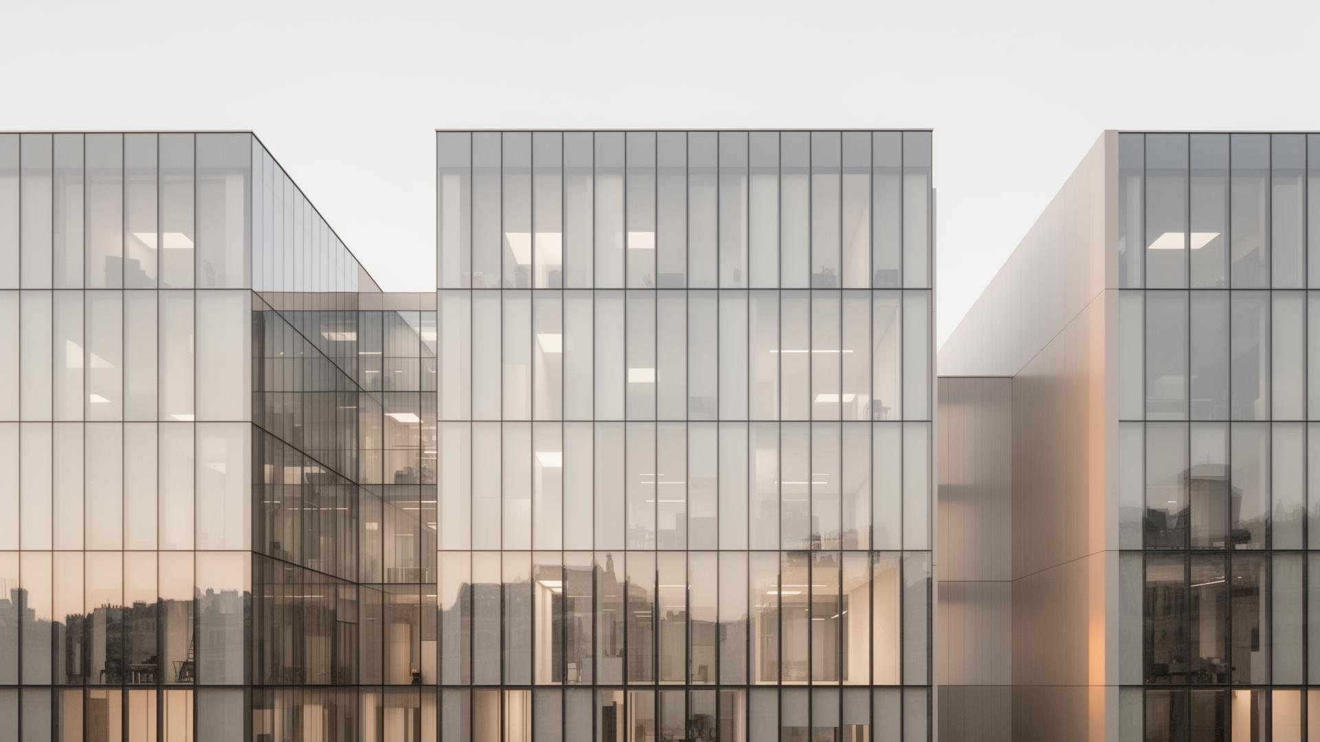 Modern glass office architecture in Paris